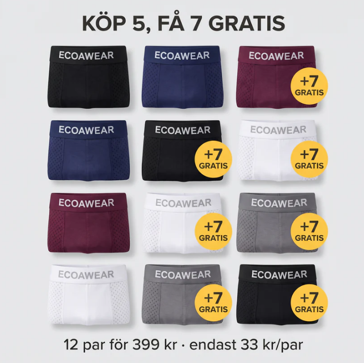 ECOAWEAR® Bambuboxers 5-Pack | Få 7 Extra Gratis